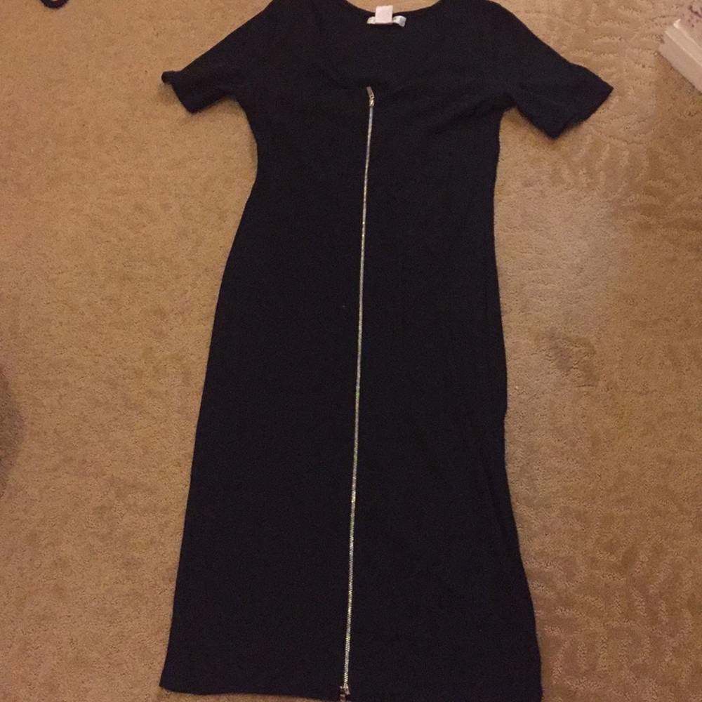 Black midi ribbed bodycon